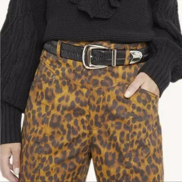 Rebecca Minkoff leopard high waisted cotton Sandra pant - Picture 2 of 12
